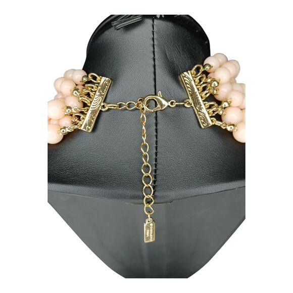 BaubleBar Multi-Strand Statement Necklace - Blush Pink Beads, Gold-Tone Hardware - Picture 2 of 8